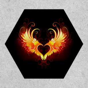 Angel Fire Heart with Wings Patch