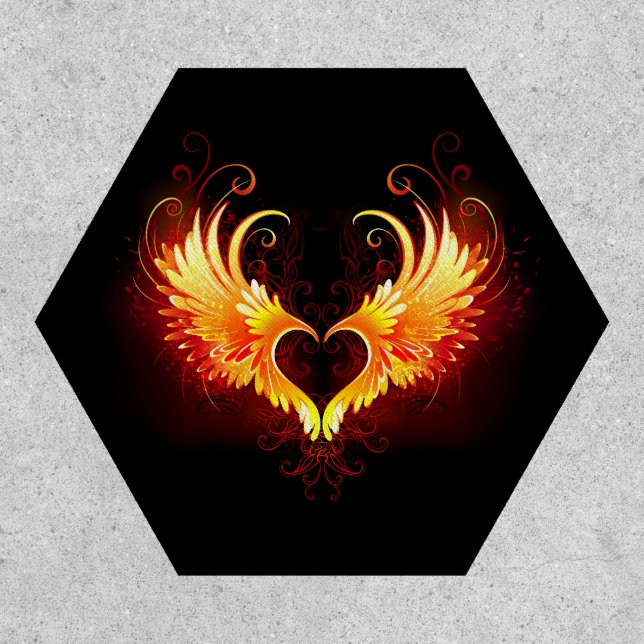 Angel Fire Heart with Wings Patch (Front)