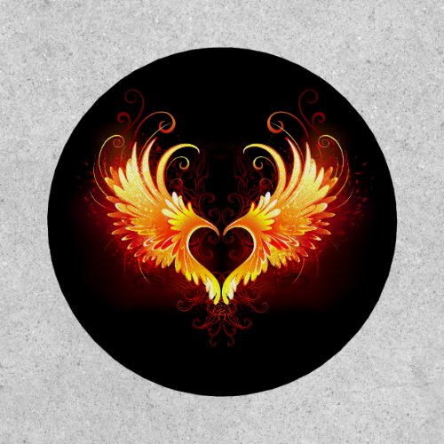 Angel Fire Heart with Wings Patch