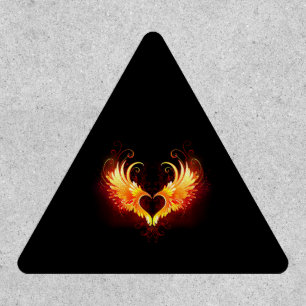 Angel Fire Heart with Wings Patch
