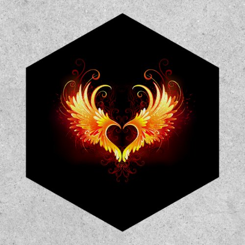 Angel Fire Heart with Wings Patch