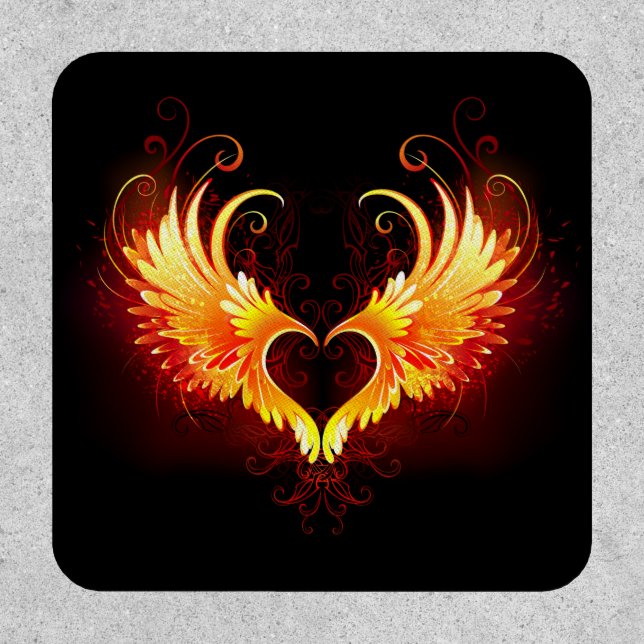 Angel Fire Heart with Wings Patch (Front)