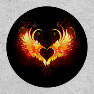 Angel Fire Heart with Wings Patch