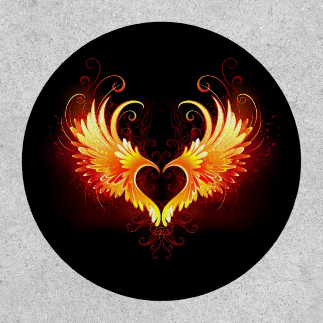 Angel Fire Heart with Wings Patch (Front)