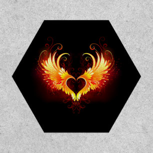 Angel Fire Heart with Wings Patch