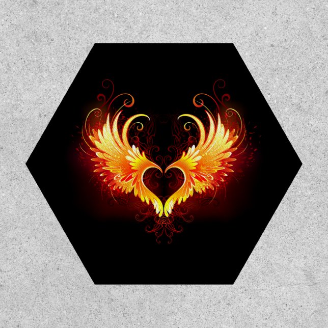 Angel Fire Heart with Wings Patch (Front)