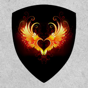 Angel Fire Heart with Wings Patch