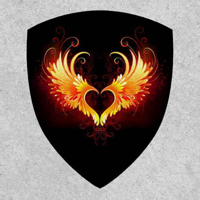 Angel Fire Heart with Wings Patch (Front)