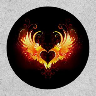 Angel Fire Heart with Wings Patch