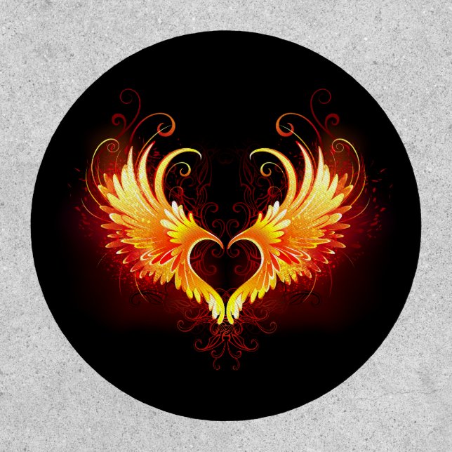 Angel Fire Heart with Wings Patch (Front)