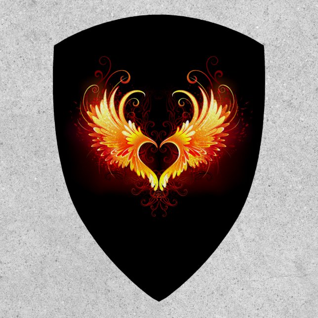 Angel Fire Heart with Wings Patch (Front)