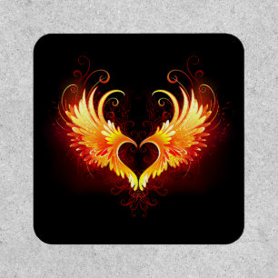 Angel Fire Heart with Wings Patch