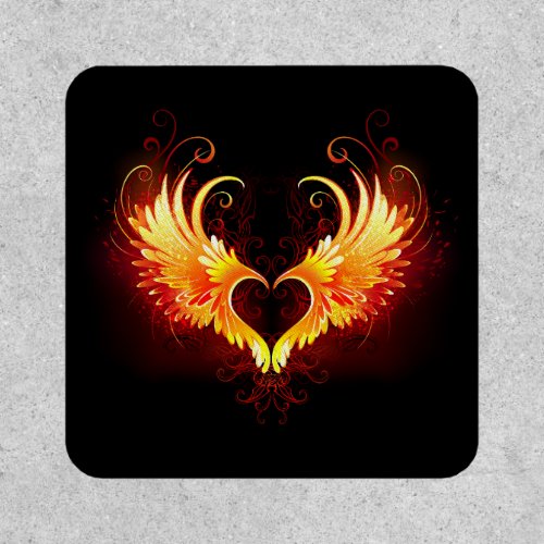 Angel Fire Heart with Wings Patch