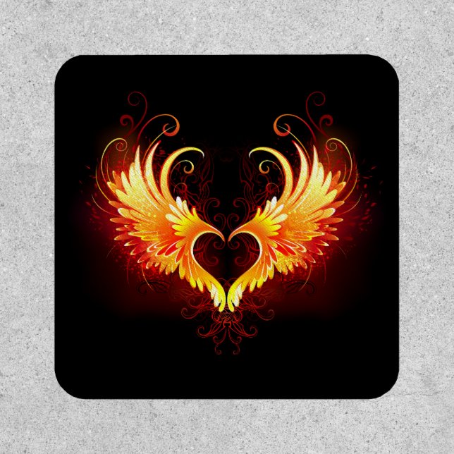 Angel Fire Heart with Wings Patch (Front)