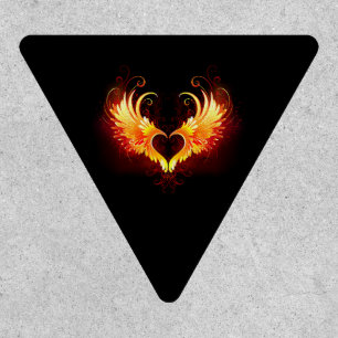 Angel Fire Heart with Wings Patch