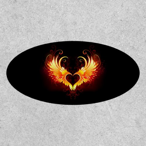 Angel Fire Heart with Wings Patch