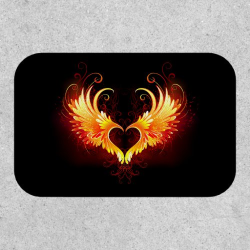 Angel Fire Heart with Wings Patch