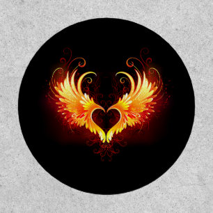 Angel Fire Heart with Wings Patch