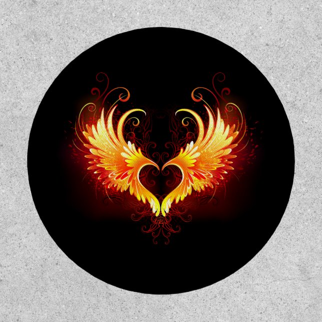 Angel Fire Heart with Wings Patch (Front)