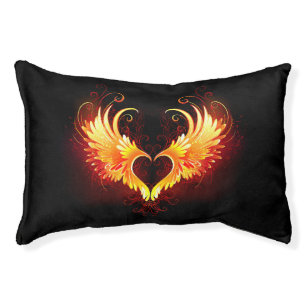 Angel Fire Heart with Wings Pet Bed