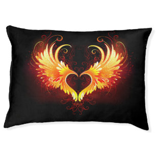 Angel Fire Heart with Wings Pet Bed