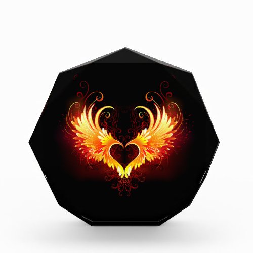 Angel Fire Heart with Wings Photo Block