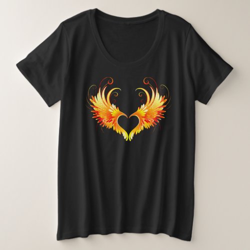 Angel Fire Heart with Wings Plus Size T_Shirt