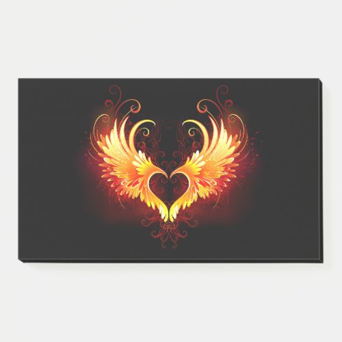Angel Fire Heart with Wings Post_it Notes