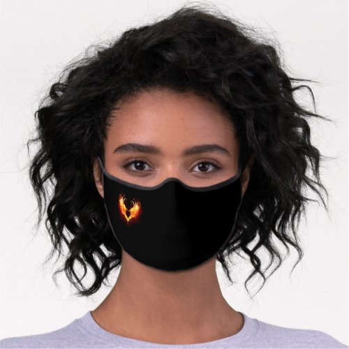 Angel Fire Heart with Wings Premium Face Mask