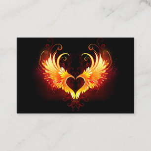 Angel Fire Heart with Wings Referral Card