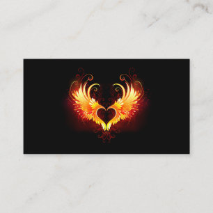 Angel Fire Heart with Wings Referral Card