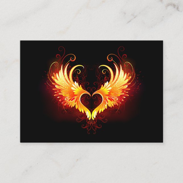 Angel Fire Heart with Wings Referral Card (Front)