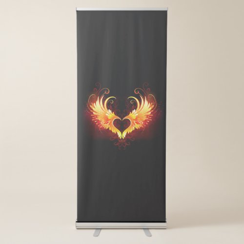 Angel Fire Heart with Wings Retractable Banner