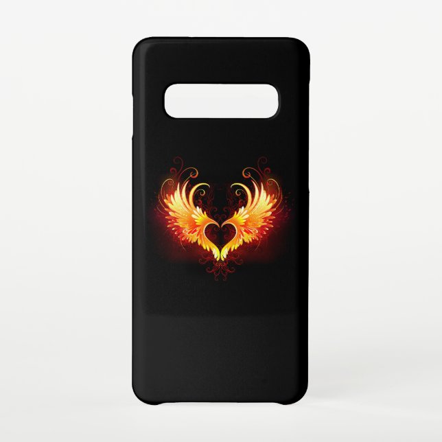 Angel Fire Heart with Wings Samsung Galaxy Case (Back)