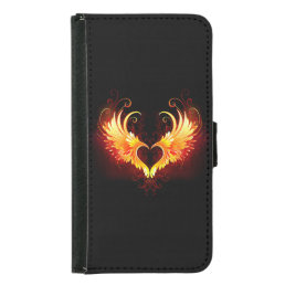 Angel Fire Heart with Wings Samsung Galaxy S5 Wallet Case