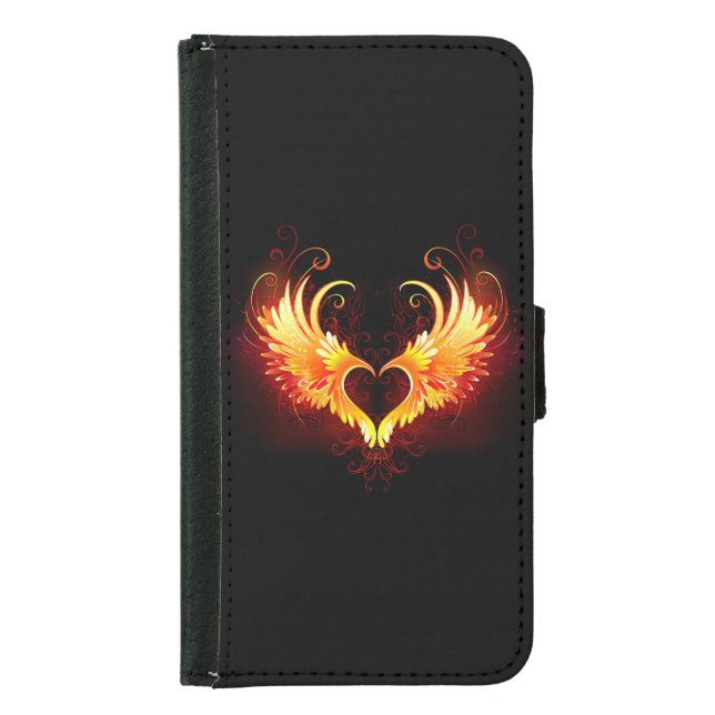 Angel Fire Heart with Wings Samsung Galaxy Wallet Case (Front)
