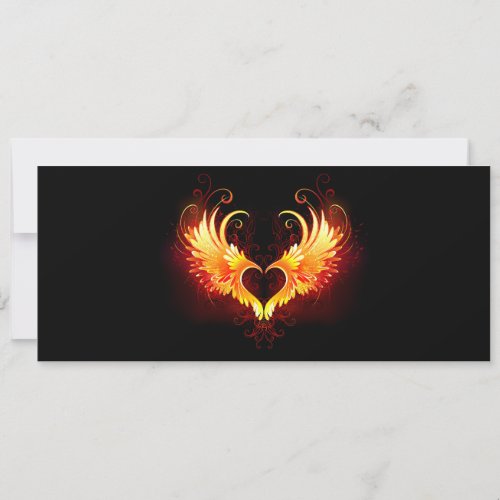 Angel Fire Heart with Wings Save The Date