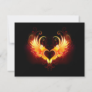 Angel Fire Heart with Wings Save The Date