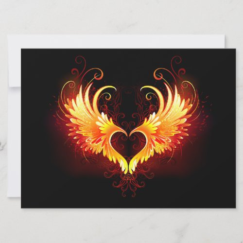 Angel Fire Heart with Wings Save The Date