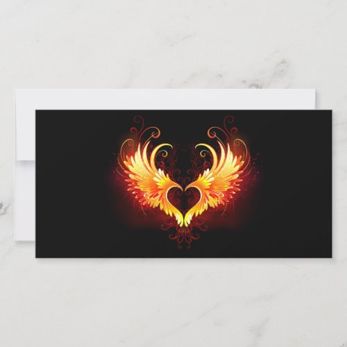 Angel Fire Heart with Wings Save The Date