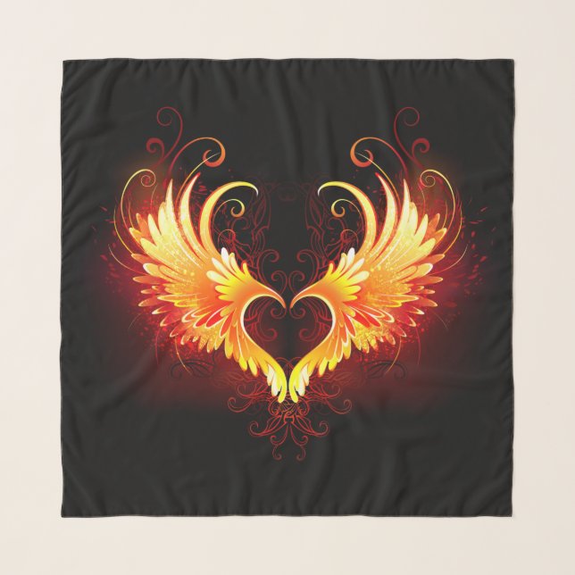 Angel Fire Heart with Wings Scarf (Front (Horizontal))