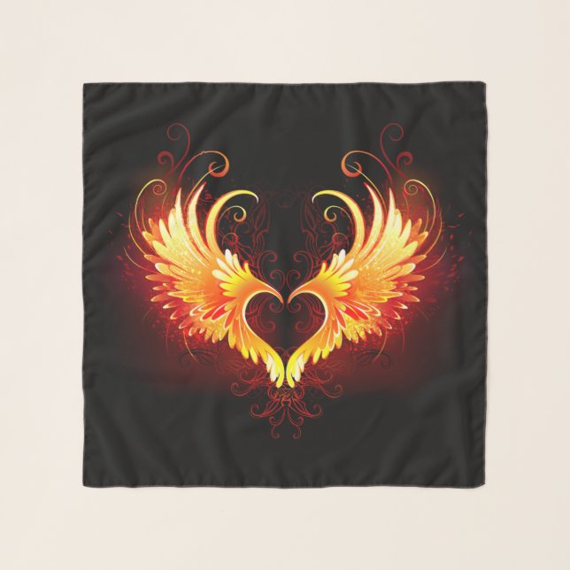 Angel Fire Heart with Wings Scarf (Front)