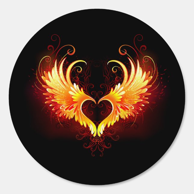 Angel Fire Heart with Wings Sign (Front)