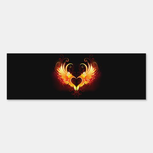 Angel Fire Heart with Wings Sign