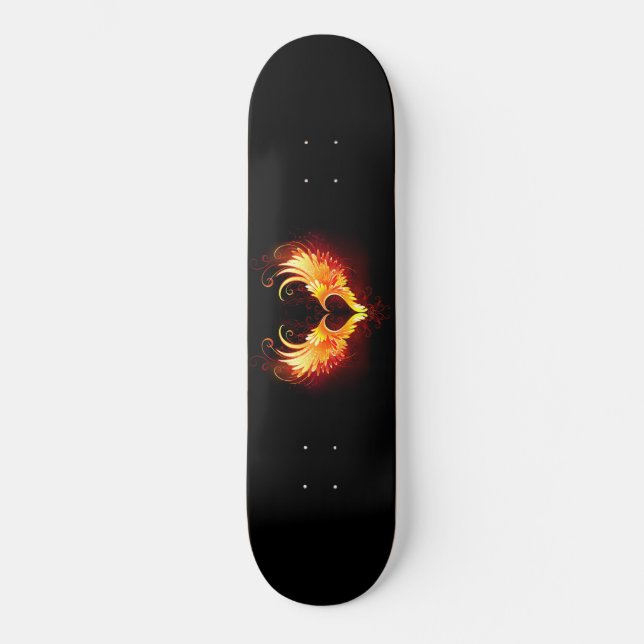 Angel Fire Heart with Wings Skateboard (Front)