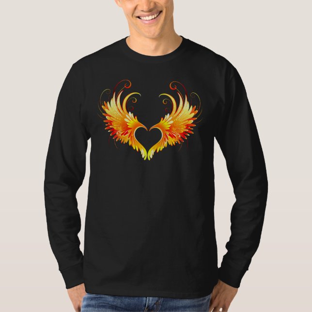 Angel Fire Heart with Wings T-Shirt (Front)