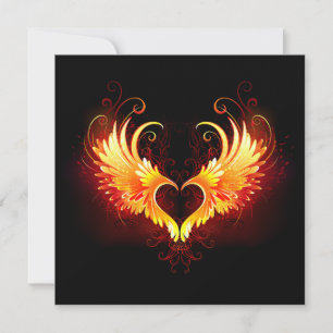 Angel Fire Heart with Wings Thank You Card