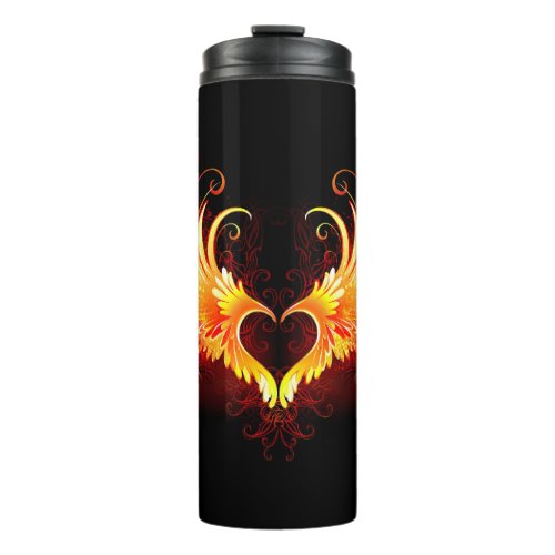 Angel Fire Heart with Wings Thermal Tumbler