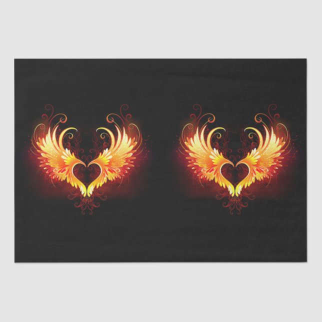 Angel Fire Heart with Wings Tissue Paper (Front)