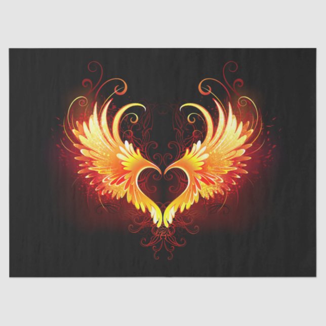 Angel Fire Heart with Wings Tissue Paper (Front)